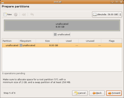 Ubuntu Linux installation - harddisk with a disk label