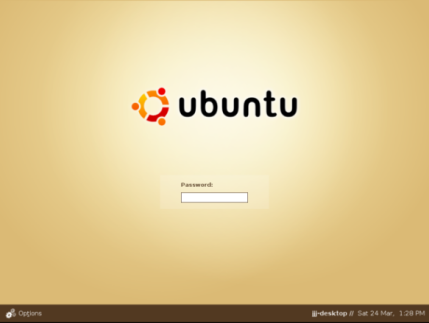 Ubuntu login screen waiting for
password